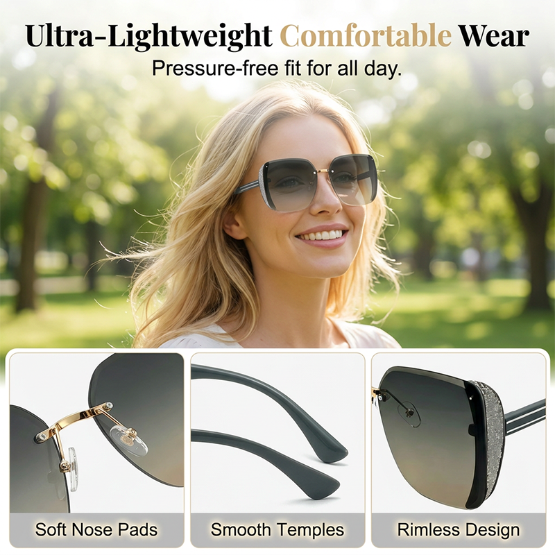 📢📢50% OFF !! ⏰Rimless Oversized Square Sunglasses