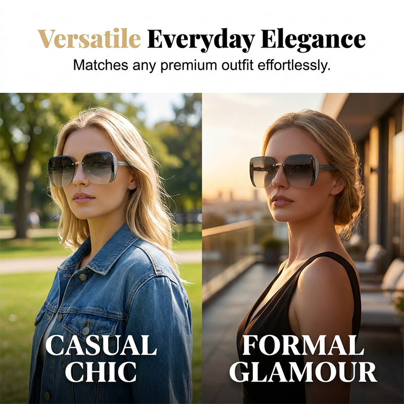 📢📢50% OFF !! ⏰Rimless Oversized Square Sunglasses