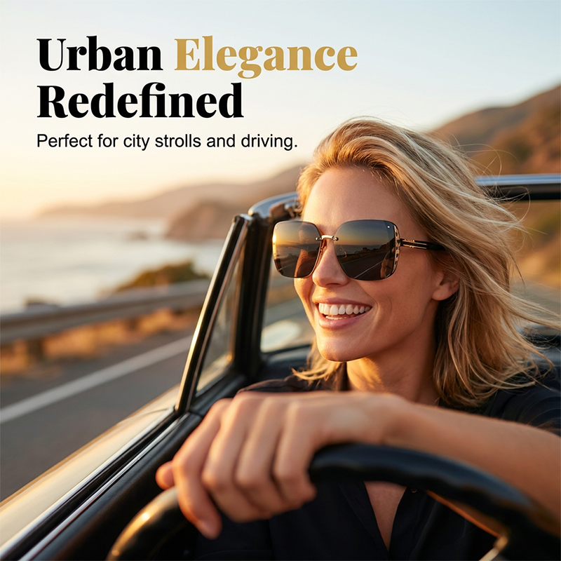 📢📢50% OFF !! ⏰Rimless Oversized Square Sunglasses