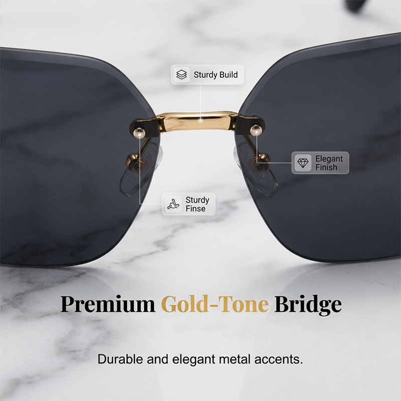 📢📢50% OFF !! ⏰Rimless Oversized Square Sunglasses