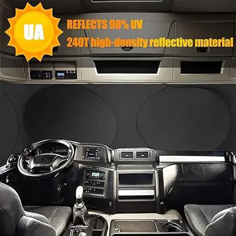 📢📢50% OFF !! ⏰Truck Windshield Sunshade with UV Protection – Heavy-duty & heat-reflective – Fits large windshields, reduces interior heat – protects dash & seats, foldable storage 🛡️