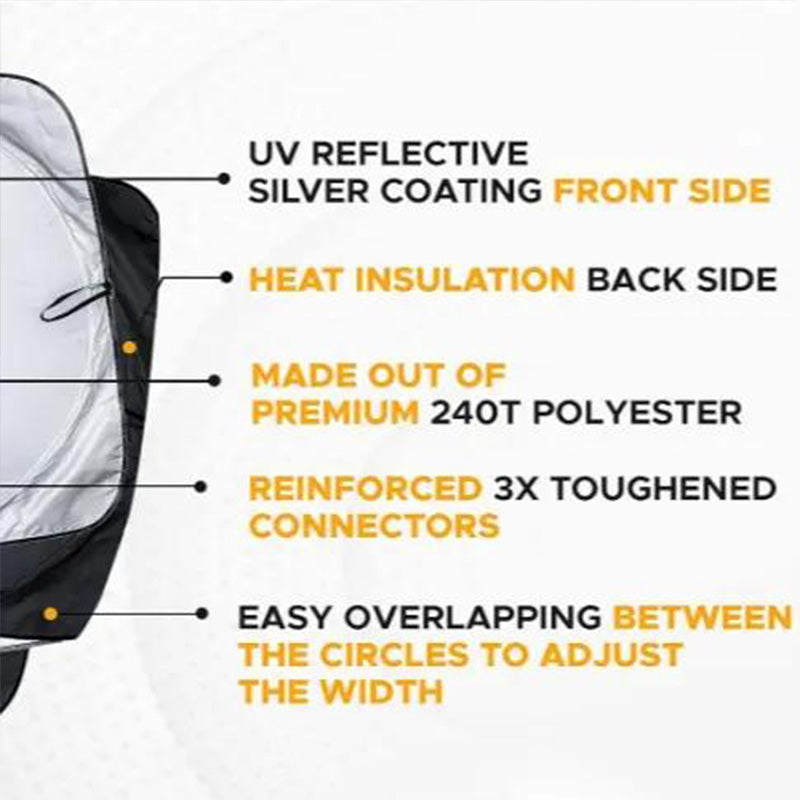 📢📢50% OFF !! ⏰Truck Windshield Sunshade with UV Protection – Heavy-duty & heat-reflective – Fits large windshields, reduces interior heat – protects dash & seats, foldable storage 🛡️