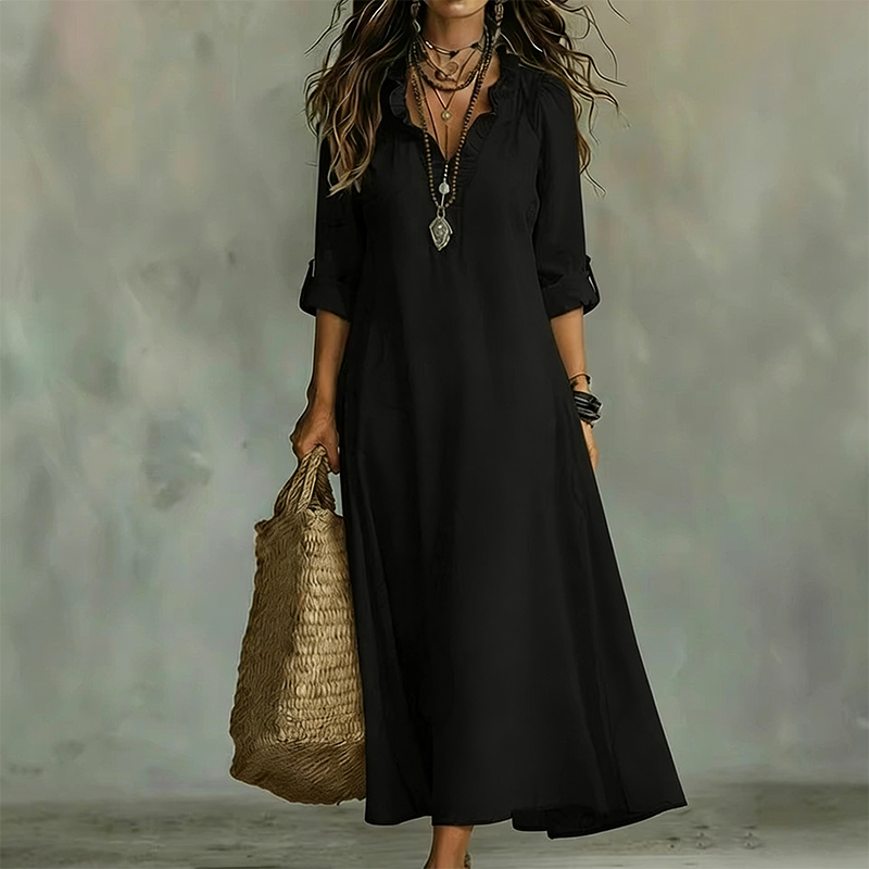 🎁New Arrival 50% OFF💥Bohemian Ruffle V-Neck Maxi Dress
