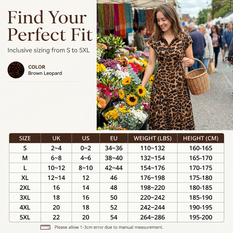 🎁2026 New Arrivals 50% OFF💥Women's Elegant Leopard Print Lapel Dress✨