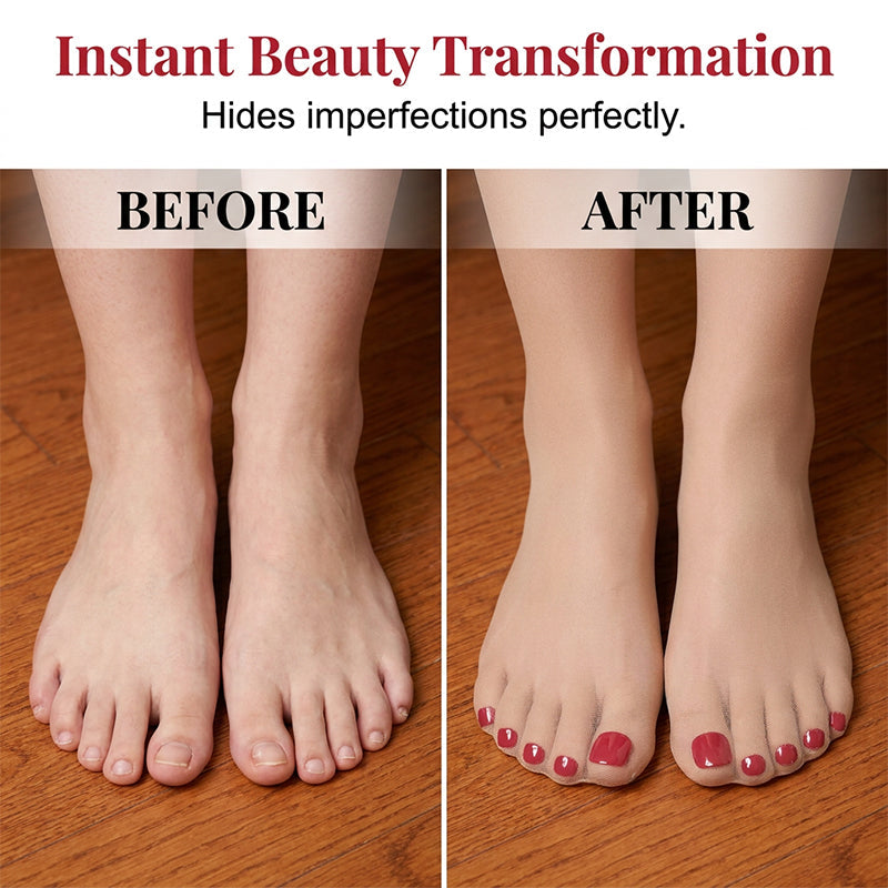 📢📢Buy 2 get 1 free  !! ⏰Instant Pedicure Sheer Stockings with Artificial Toenails
