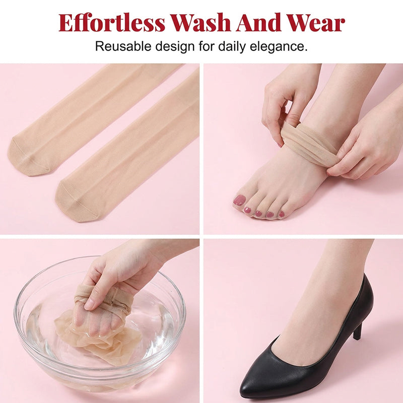 📢📢Buy 2 get 1 free  !! ⏰Instant Pedicure Sheer Stockings with Artificial Toenails