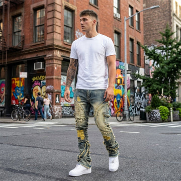 📢📢50% OFF !! ⏰Men's Deconstructed Frayed Flare Jeans