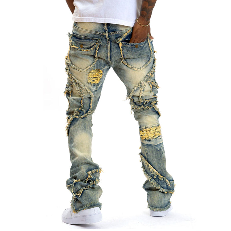 📢📢50% OFF !! ⏰Men's Deconstructed Frayed Flare Jeans