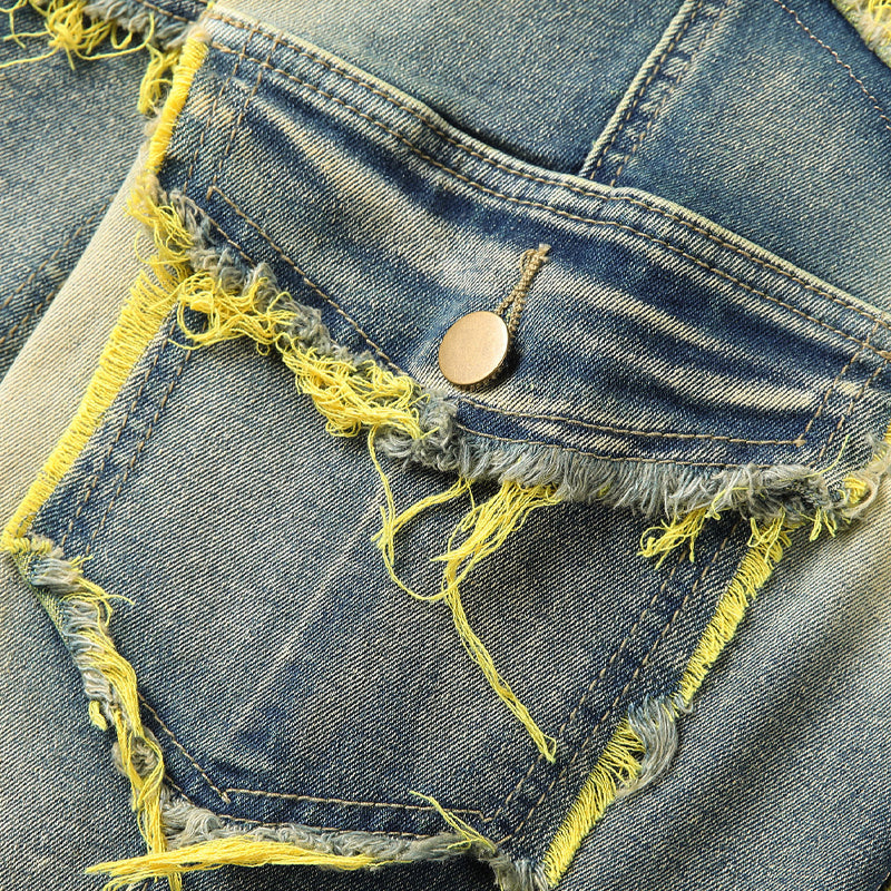 📢📢50% OFF !! ⏰Men's Deconstructed Frayed Flare Jeans