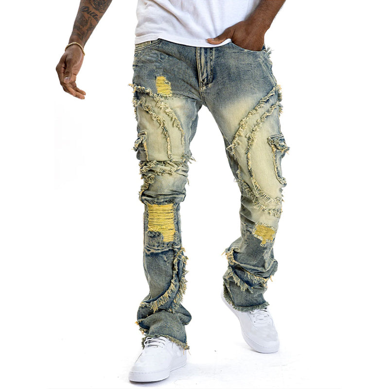 📢📢50% OFF !! ⏰Men's Deconstructed Frayed Flare Jeans