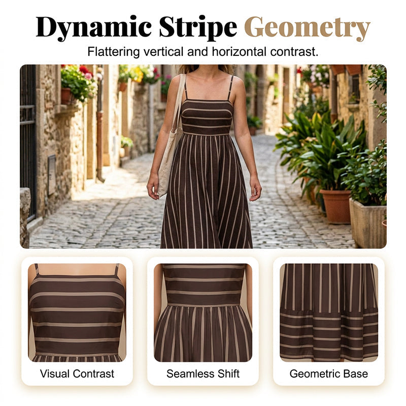 📢📢50% OFF !!⏰Women's Striped Cami Maxi Dress