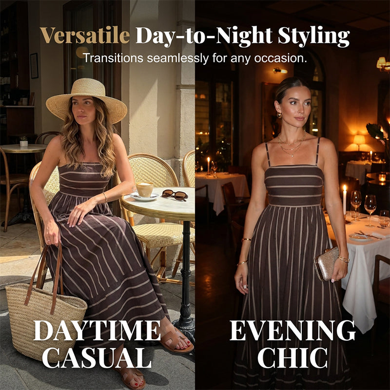 📢📢50% OFF !!⏰Women's Striped Cami Maxi Dress