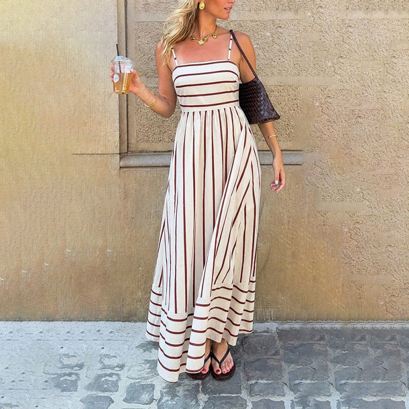 📢📢50% OFF !!⏰Women's Striped Cami Maxi Dress